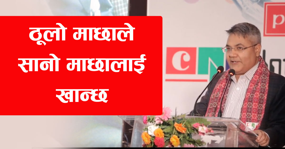 ठूलो माछाले सानो माछालाई खान्छ–सञ्चारमन्त्री गोकुल बास्कोटा (भिडियोसहित)