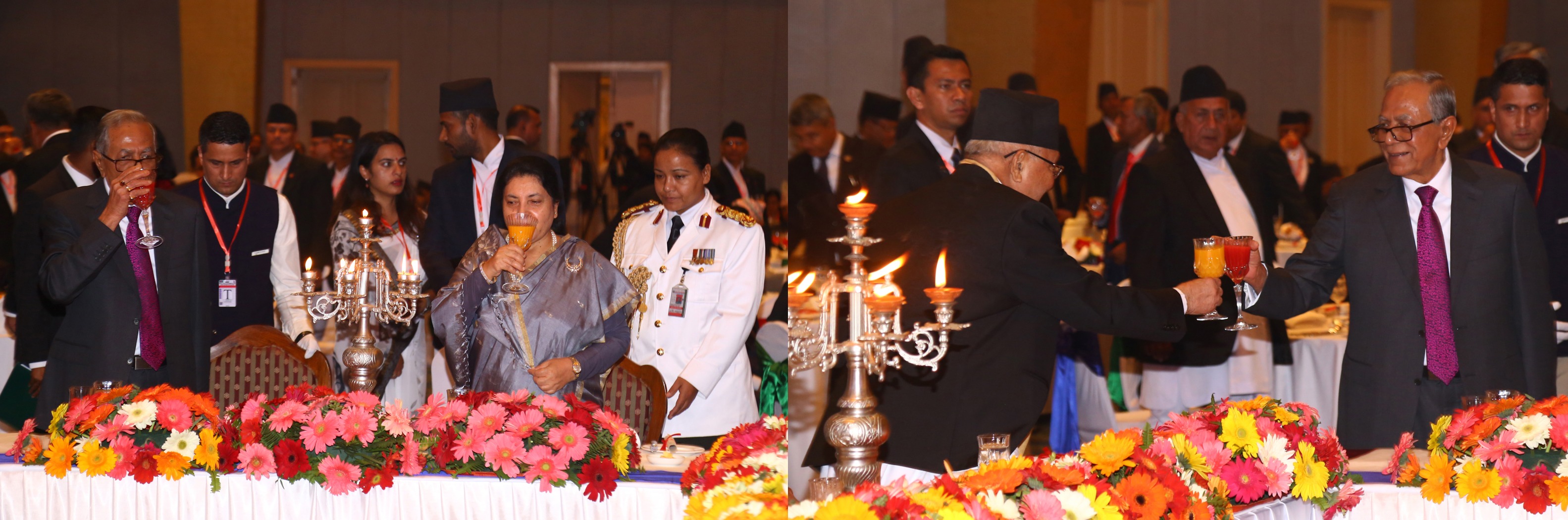 राष्ट्रपति भण्डारीले बङ्गलादेशका राष्ट्रपतिको सम्मानमा आयोजित रात्रिभोज(फोटोसहित)
