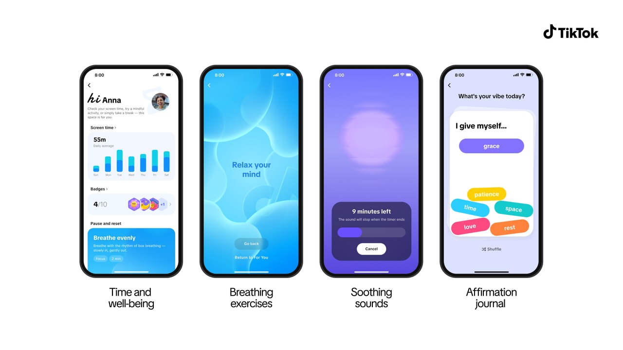 टिकटकले प्रयोगकर्ताका लागि ल्यायो टाइम र वेल-बीइंग फिचरहरू