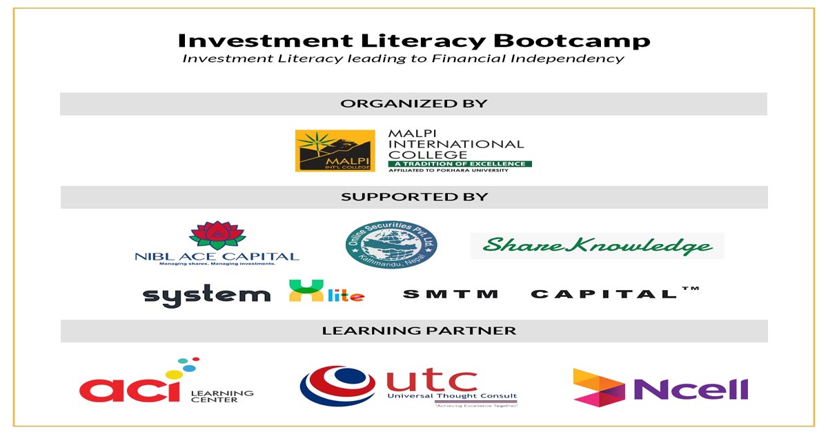 मल्पी इन्टरनेशनलकाे लगानी साक्षरता बुटक्याम्प,  सेयर बजारका दिग्गज खेलाडीहरूको सहकार्य