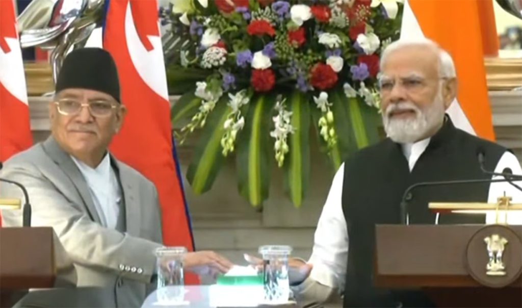 प्रधानमन्त्री प्रचण्ड र भारतीय समकक्षी मोदीद्वारा रेलमार्गको उद्घाटन