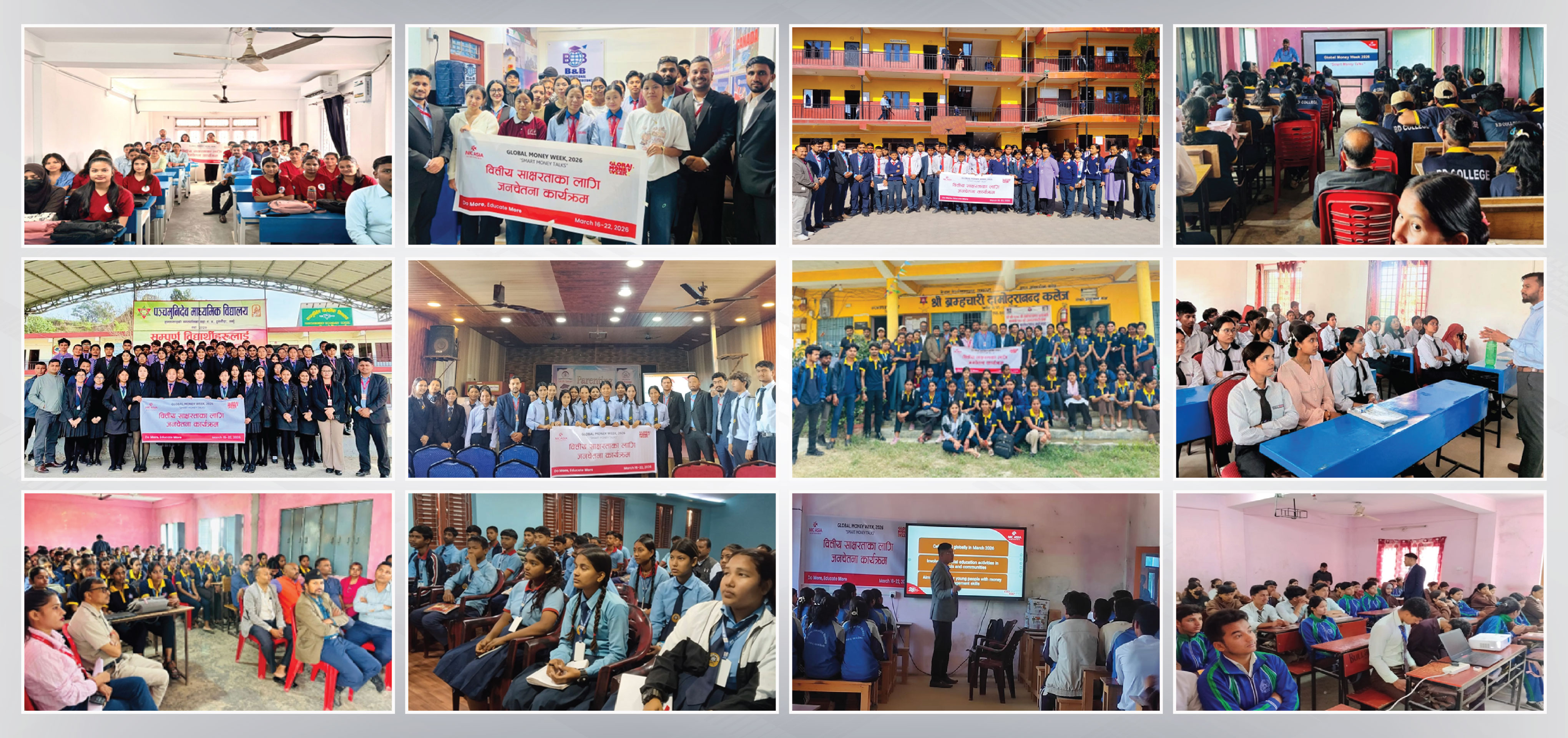 एनआईसी एशिया बैंकले मनायो ‘ग्लोबल मनी विक २०२६’, सातै प्रदेशका ४ हजारभन्दा धेरै विद्यार्थी तथा युवाहरु लाभान्वित