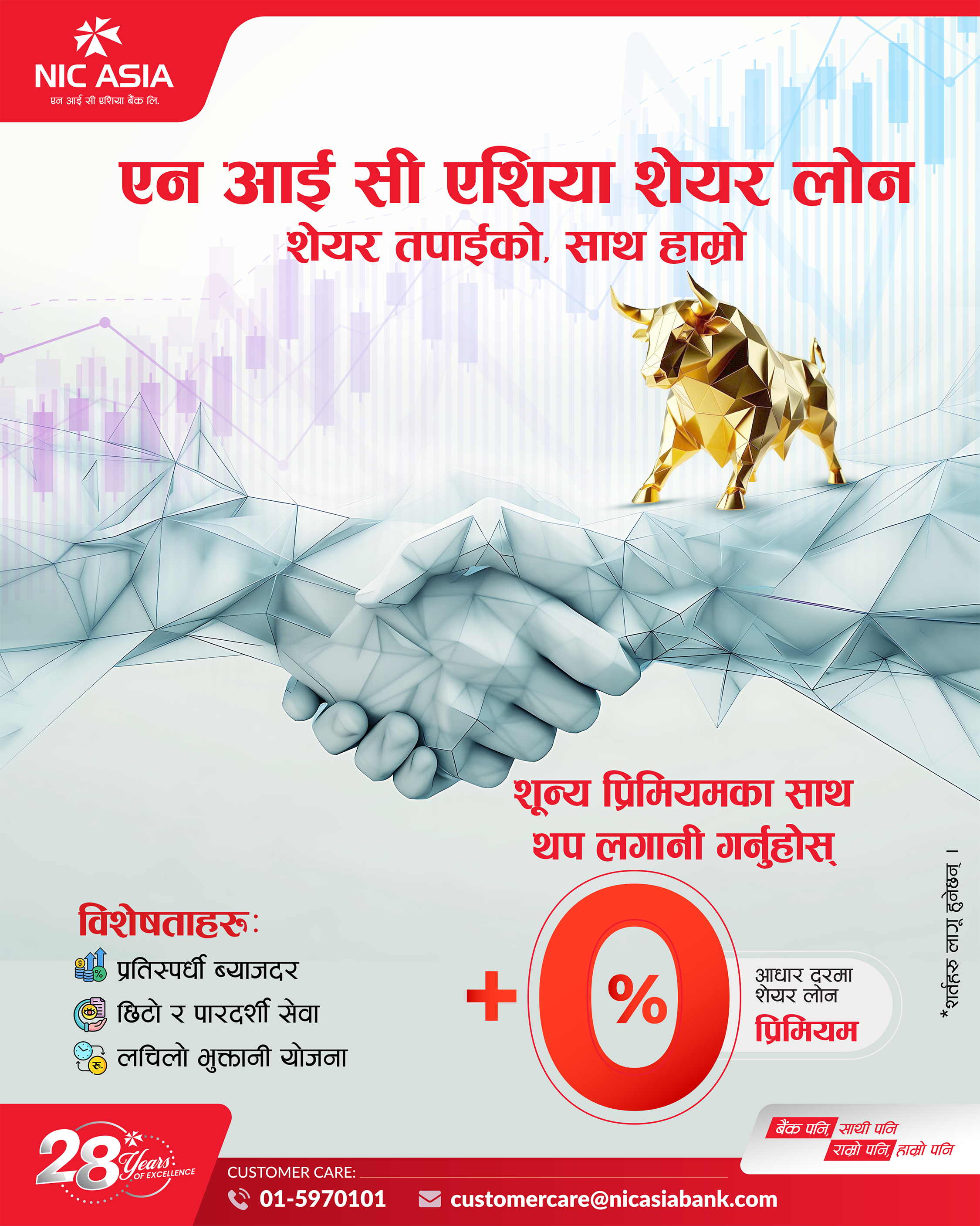 एनआईसी एशिया बैंकद्वारा शून्य प्रिमियमसहित प्रतिस्पर्धी ब्याजदरमा ‘NIC ASIA Share Loan’ योजना सार्वजनिक