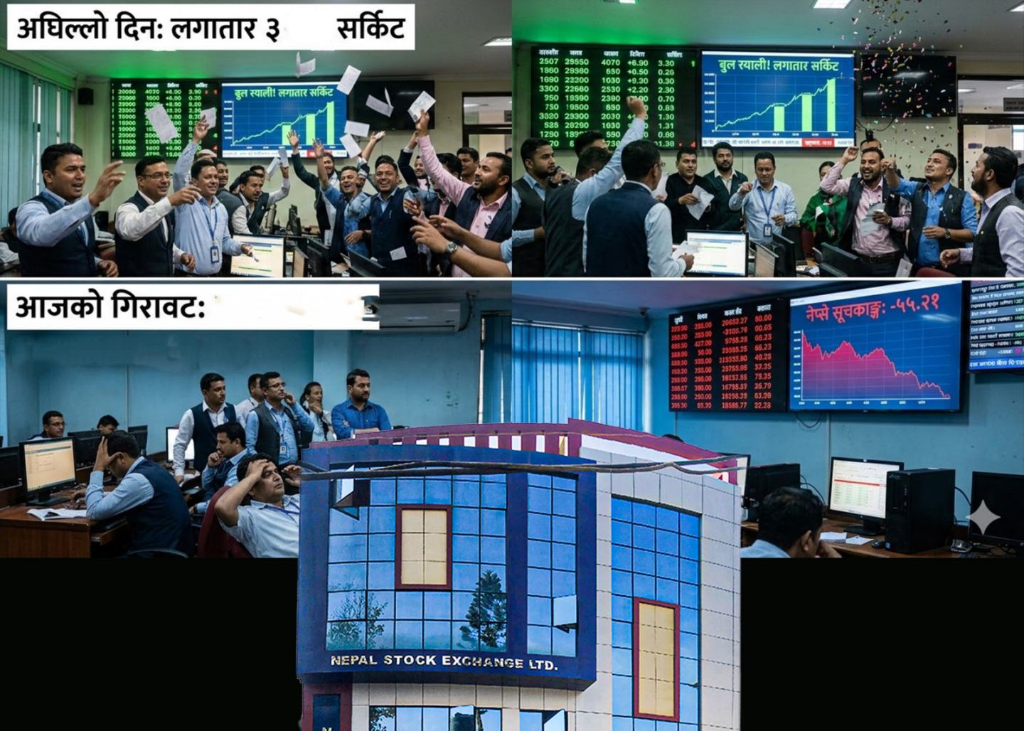 अघिल्लो दिनको तीन सर्किट, आजको गिरावट: करेक्सन कि बजारको ब्रेक ?