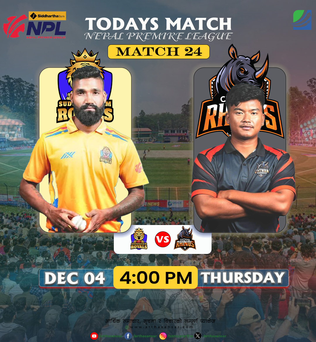 एनपिएल क्रिकेट : चितवन सुदूरपश्चिम विरुद्ध बलिङमा