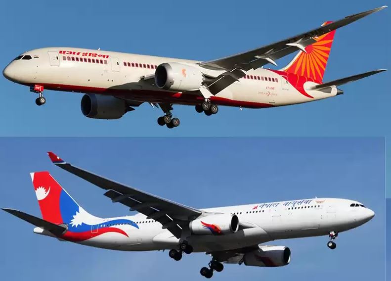 एयर इन्डियाको विमान नेपाल एयरलाइन्सको विमानसँग ठाक्किन पुगेको त्यो क्षण !
