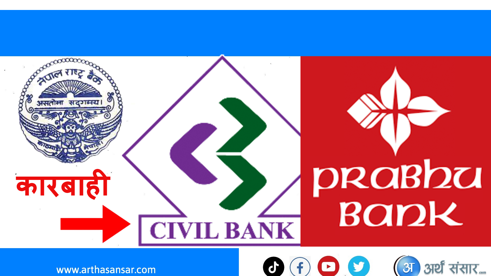 नेपाल राष्ट्र बैंकको कारबाहीमा सिभिल र प्रभु बैंक !