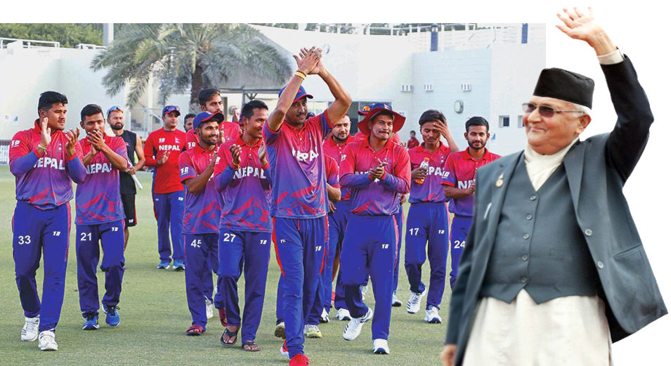 प्रधानमन्त्री ओलीद्वारा राष्ट्रिय क्रिकेट टोलीलाई बधाई