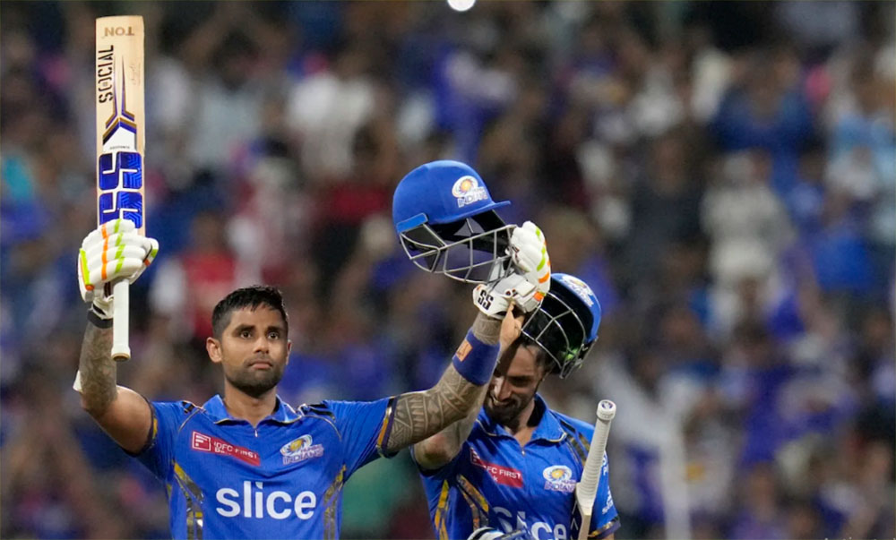 सुर्यको शतकसँगै सनराइजर्समाथि मुम्बई ७ विकेटले विजयी