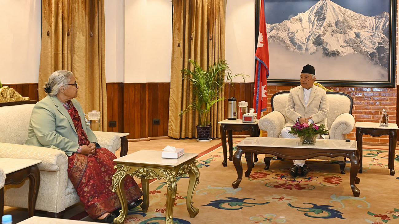 राष्ट्रपति पौडेल र प्रधानमन्त्री कार्कीबीच भेटवार्ता