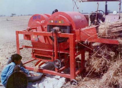 गहुँ काट्ने थ्रेसर र चुलो हस्तान्तरण
