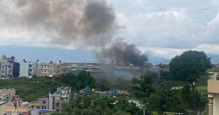 त्रिभुवन अन्तर्राष्ट्रिय विमानस्थलमा जहाज दुर्घटना