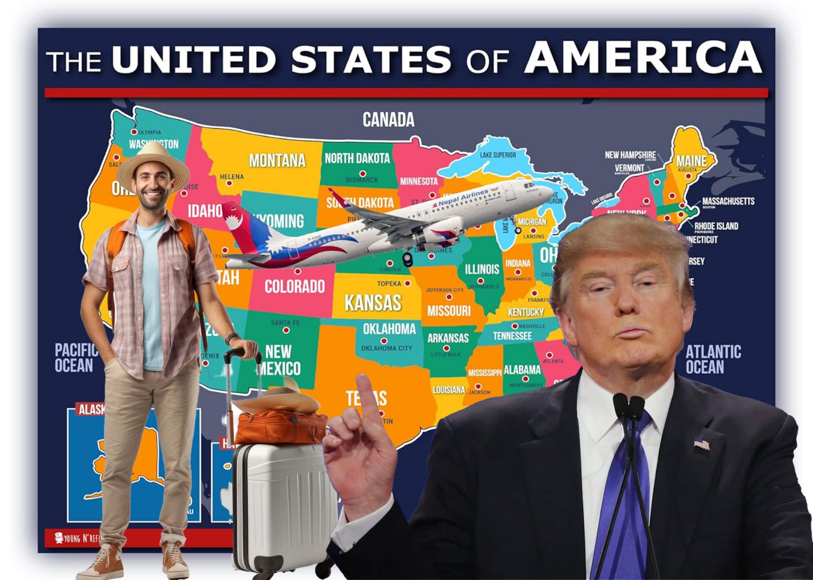 नेपालीलाई अमेरिकी भिसासँगै साढे २१ लाखसम्म धरौटी अनिवार्य, ३ वटा एयरपोर्टबाट मात्र प्रवेश अनुमती